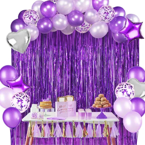 Miniatura 6 de GILF - 2 cortinas de flecos metálicos brillantes de 3.3 pies x 8.2 pies para boda, despedida de soltera, cumpleaños, baby shower, graduación, fotos