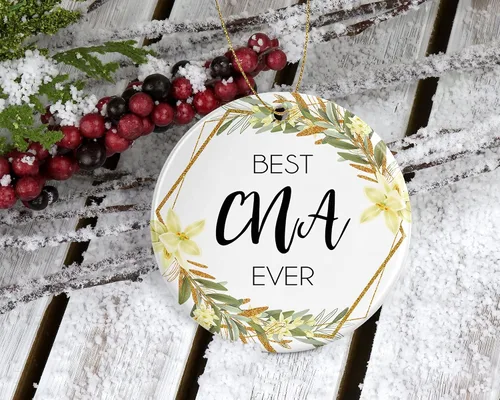 Miniatura 2 de Adorno de Navidad de asistente de enfermería certificado, regalo de adorno de Navidad para CNA, el mejor CNA del mundo, el mejor CNA de la historia