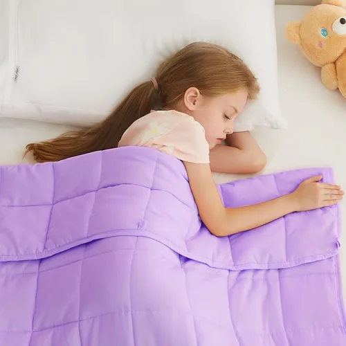 Miniatura 40 de L'AGRATY Manta con peso de 5 libras, para regazo, manta pequeña y portátil para adultos, refrescante, para viajar, relajarse y dormir, para todas