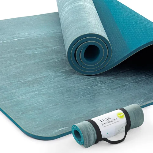 Miniatura 11 de UMINEUX - Esterilla de yoga extra gruesa, 2/5 pulgada (10 mm), de goma natural y TPE, antideslizante, con correa para mujeres y hombres, esterilla