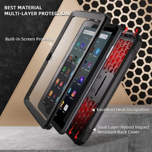 Miniatura 6 de Funda para tablet Fire HD 8 y HD 8 Plus (solo 12ª generación, 2024/2022) - DJ&RPPQ [ligera] funda resistente de cuerpo completo con protector