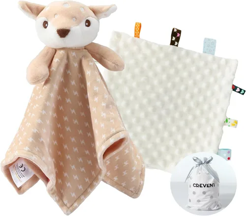 Miniatura 23 de CREVENT Mantas de bebé suaves y acogedoras para niños y niñas + manta de seguridad, juego con una bolsa de regalo esenciales para recién nacidos Gris