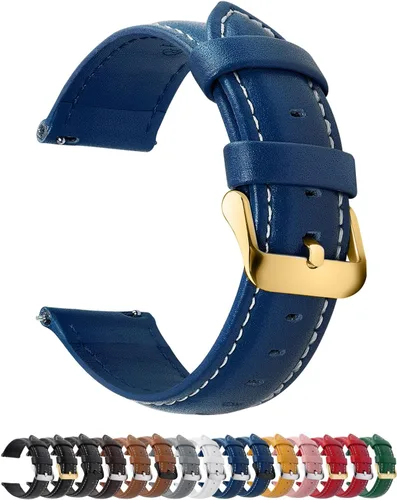 Miniatura 18 de Fullmosa Correa de reloj de piel de liberación rápida para hombres y mujeres, correas de repuesto de ancho 0.472 in, 0.551 in, 0.630 in, 0.709 in