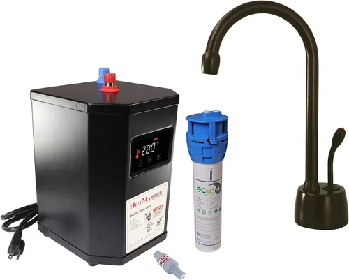 Westbrass DT1F271-12 Develosah - Grifo dispensador de agua caliente de 9 pulgadas con sistema de tanque digital HotMaster DigiHot y filtro de agua