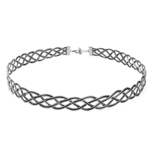 Coteeza Fairy Circlet Medieval Crown Handmade Viking Braided Headpiece Celtic Headband Tiara Silver and Black Renaissance Cosplay fashion Hair