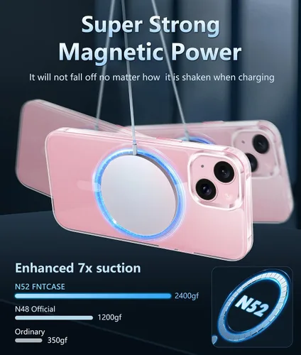 Miniatura 721 de FNTCASE Funda para iPhone 13 Pro-Max: Fundas magnéticas transparentes compatibles con Magsafe Slim anti amarillamiento protección contra caídas