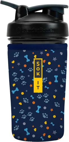 Miniatura 63 de Sok It BotlSok Botella Mezcladora de Proteínas con Funda Aislante de Neopreno (Floral Abstracto, Se Ajusta a Mezcladoras de 24oz)