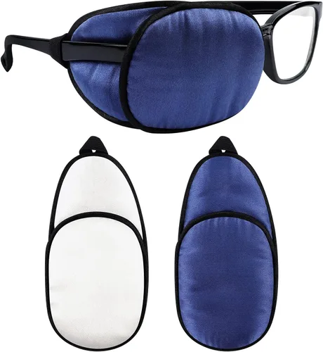 Miniatura 25 de eZAKKA Parches para ojos para adultos, parche ocular médico para gafas, parche ocular médico de seda para parches de ojo vago para mujeres