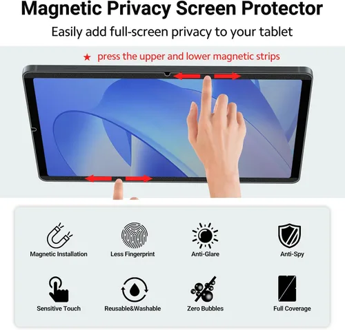 Miniatura 6 de PYS® Protector de pantalla magnético de privacidad para Samsung Galaxy Tab S9 Plus 2023/Tab S9 FE+ Plus/S7 FE 5G, S8 Plus, S7 Plus de 12.4 pulgadas