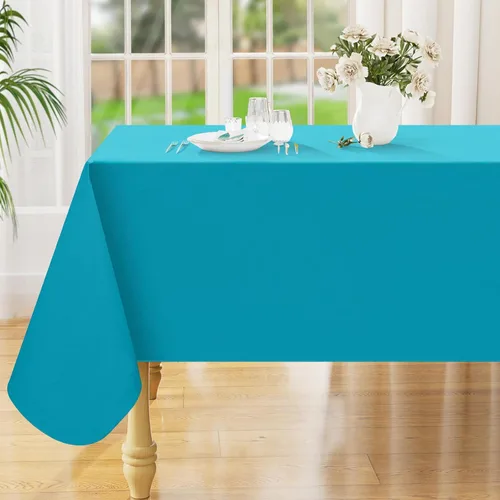Miniatura 15 de Smiry Mantel cuadrado de vinilo impermeable de 54x54 pulgadas, protector de manteles de vinilo lavables, funda de mesa resistente a derrames