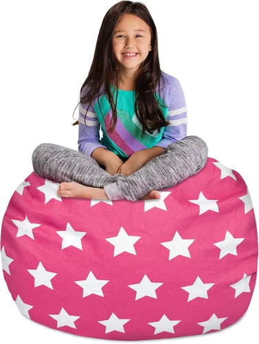 Miniatura 66 de Posh Stuffable Kids Funda de Silla Puf Rellenable para Almacenamiento de Animales de Peluche - Organizador de Juguetes Infantiles, Mediano 27