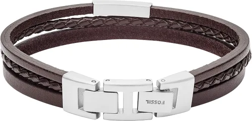 Miniatura 2 de Fossil Men's Leather Bracelet, Color Brown (Model JF03323040)