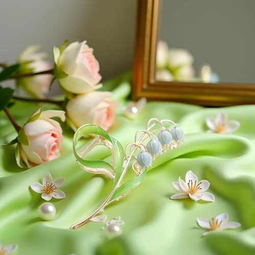 Miniatura 6 de Lily of the Valley - Accesorios para el cabello con flores, horquillas de metal, pinzas para cabello grueso y fino