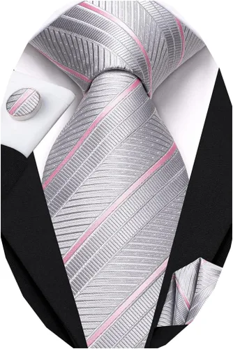 Miniatura 118 de Dubulle Corbata tejida de cachemira para hombre y gemelos de pañuelo para hombre, conjunto de gemelos para boda formal y negocios
