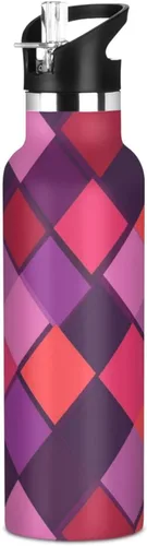 Miniatura 23 de Diamond Teal Royal Blue Double-Wall Insulation Reusable Water Bottle Insulated with Straw Lid BPA-Free Leak Proof for Sport Gym Outdoor Travel School