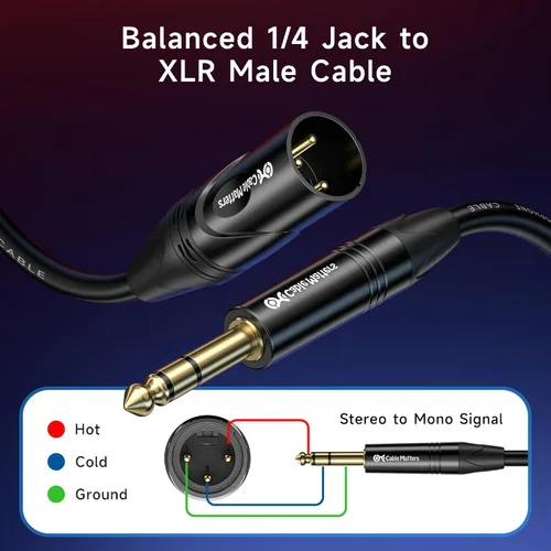 Miniatura 2 de Cable Matters 6.35mm (1/4") cable TRS a XLR (macho a macho)
