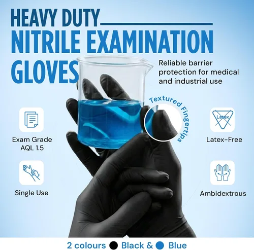 Miniatura 2 de Guantes de examen de nitrilo, sin látex, sin polvo, no estériles, desechables, para medicina, limpieza y preparación de cocina