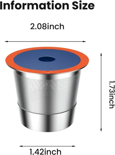 Miniatura 2 de Tazas K reutilizables de acero inoxidable para Keuring 2.0 y 1.0, cápsulas de café reutilizables para cafetera Keuring, filtros de café