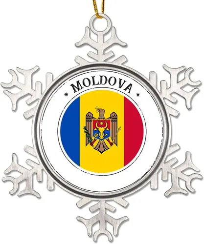 Miniatura 13 de Mozambique - Adornos de Navidad de copo de nieve de metal, recuerdo patriótico, regalo de recuerdo de país, adornos de Navidad para árbol, bandera