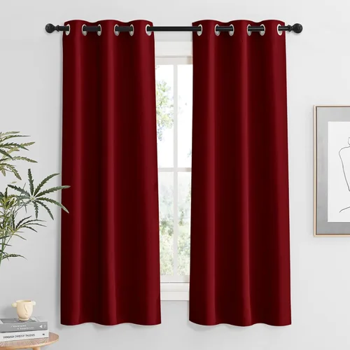 Miniatura 98 de RYB HOME Cortinas opacas de cocina de 36 pulgadas de largo, tratamiento de privacidad para ventanas pequeñas, aislamiento térmico, telón de fondo