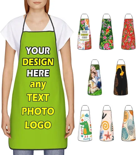 Miniatura 29 de Delantales impermeables personalizados para diseñar tu propia foto logotipo texto para cocinar hornear 28.3 x 20.4 pulgadas
