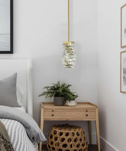 Miniatura 7 de Moderna lámpara colgante de cristal dorado iluminación colgante para isla de cocina LED varilla colgando mini luces colgantes baño, 8 W, 4000 K,
