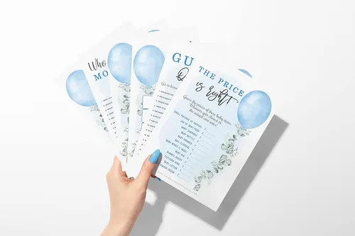 Miniatura 4 de Your Main Event Prints Juegos de baby shower para niños (juego de 6 actividades divertidas para 25 invitados), temática de Blue Boy