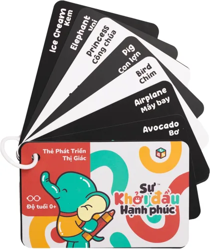Miniatura 16 de Happy Start Tarjetas de Bebé de Alto Contraste para Recién Nacidos - Tarjetas en Blanco y Negro, Resistentes al Agua, Sin BPA, Tarjetas Educativas