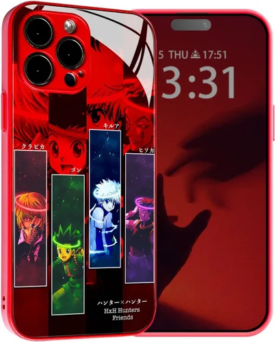 Miniatura 7 de HxH Gon Killua Kurapika - Funda para iPhone 14 Plus, diseño de manga anime, diseño de manga anime, color rojo templado a prueba de golpes