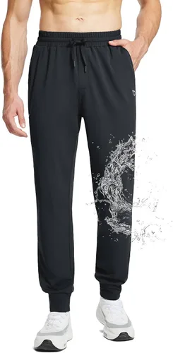 BALEAF Pantalones deportivos de algodón de 27 pulgadas para hombre, pantalones deportivos para correr, ligeros, con bolsillos, longitud de 78