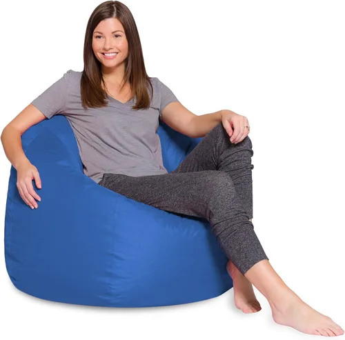 Posh Beanbags - Sillón puff Azul Rey Sólido