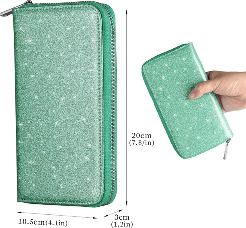 Miniatura 4 de Easyoulife Cartera de cuero genuino para mujer con tarjetero RFID seguro 36 ranuras