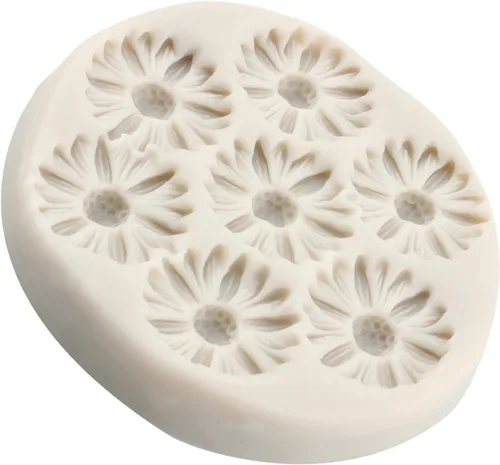 Miniatura 5 de Moldes de Silicona de Flores de Margarita Molde de Fondant de Flor de Crisantemo Para Decoración de Pasteles Adornos de Cupcakes Dulces Chocolate