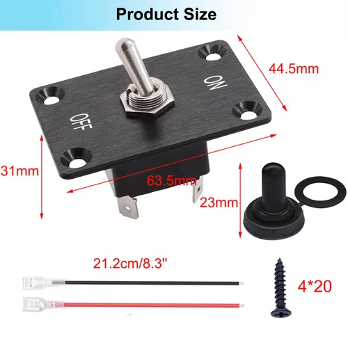 Miniatura 6 de TWTADE Interruptores de palanca basculantes con pestillo 4 pines 2 posiciones ON/OFF DPST impermeable interruptor de palanca resistente con cables