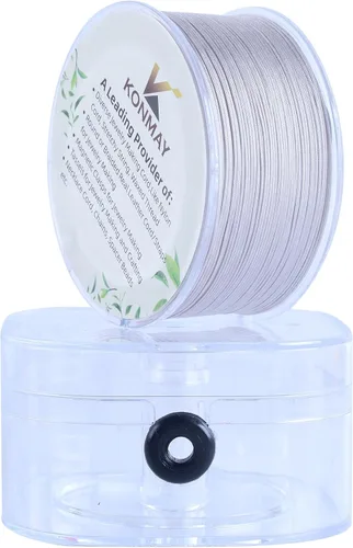 Miniatura 9 de KONMAY - Hilo de nylon negro de 0.6mm con estuche para pulseras, cordón de nailon satinado trenzado de 190 yardas para hacer joyería, encordar