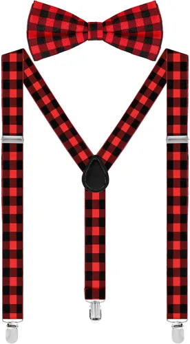 Juego de corbatín con tirantes ajustables en forma de Y, tirantes de los años 80, correas de hombro para Halloween, fiesta de cosplay