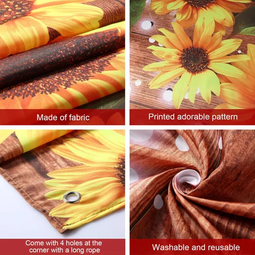Miniatura 3 de Tatuo Fondo rústico de girasoles de 6.1 x 3.6 pies, fondo de fotografía de girasoles, fondo marrón para fotografía, fondo de pared para estudio