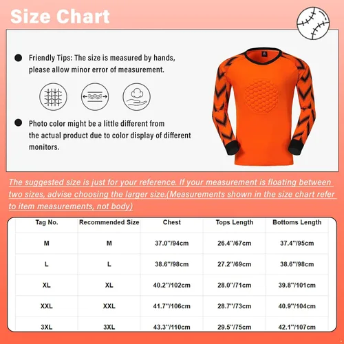 Miniatura 4 de Conjunto de camiseta y pantalones de portero acolchados para hombre para adultos y niños, camiseta de portero de fútbol de manga larga, kit