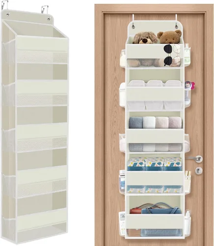 Miniatura 15 de SpaceHacks Paquete de 1 Organizador Sobre la Puerta, Organizador de Almacenamiento Colgante con Ventana Transparente, 40 lb Ultra Resistente Gris