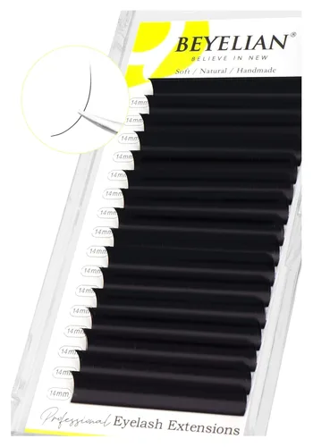Miniatura 9 de BEYELIAN Extensiones de pestañas de 0.002 in, rizo C de 0.394 pulgadas, bandeja de color negro mate natural, extensiones de pestañas con volumen
