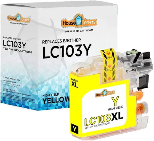 Houseoftoners Cartucho de tinta remanufacturado para Brother LC103Y Reemplazo de alto rendimiento para Brother LC103Y MFC-J285DW J4310DW J4410DW