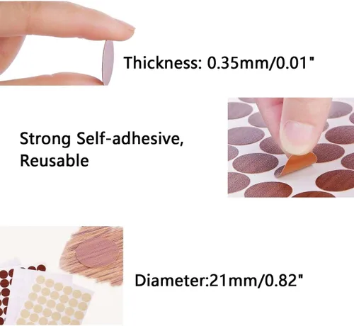 Miniatura 2 de 162 calcomanías autoadhesivas de PVC para agujeros de tornillo, 3 hojas de plástico, cubierta texturizada a prueba de polvo e impermeable, 0.827 in