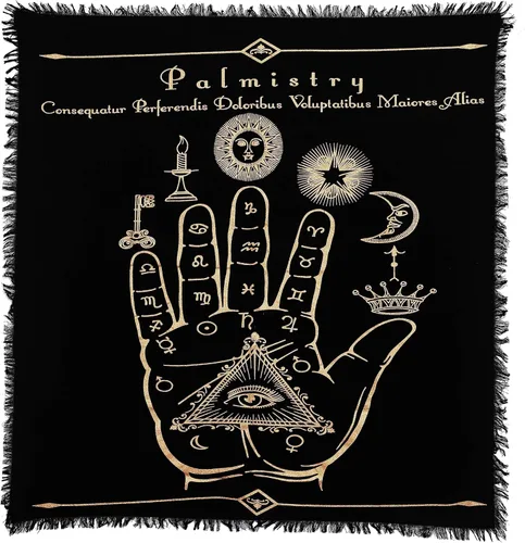Miniatura 15 de Indian Consigners Paño de altar celta pentagrama brujería Alter Tarot Spread Top Cloth Wiccan Square Spiritual 18 por 18 Sagrado