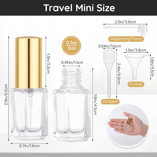 Miniatura 2 de Segbeauty Mini botella de perfume de viaje de 0.1 oz, atomizador de perfume de vidrio, pulverizador de colonia de viaje, botella de spray recargable