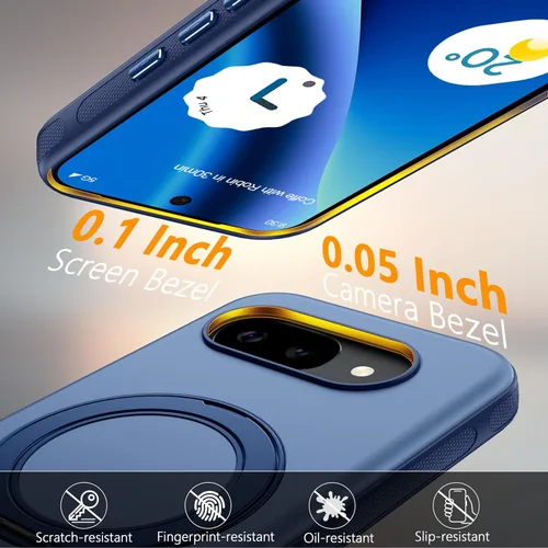Miniatura 5 de Oterkin Funda para Google Pixel 10a con soporte magnético de giro de 360° [compatible con MagSafe] [antideslizante] [15 pies] a prueba de golpes