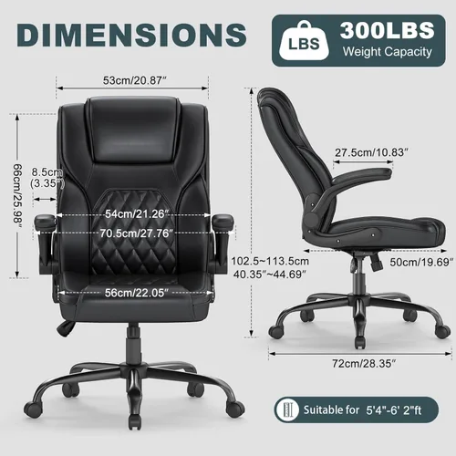 Miniatura 2 de Silla de Oficina Ejecutiva AnyGod, Sillas de Escritorio Ergonómicas y Cómodas para Computadora con Reposabrazos Abatibles, Soporte Lumbar, Respaldo