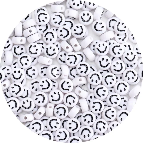 Miniatura 27 de 100 cuentas de letras – Cuentas redondas blancas del alfabeto acrílico de 0.16 x 0.27 pulgadas para hacer joyas, pulseras, collares y llaveros