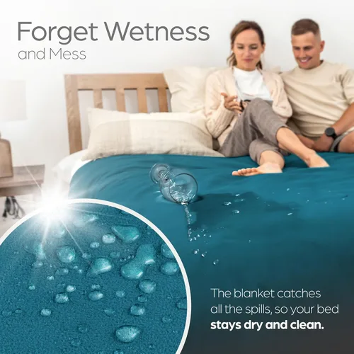 Miniatura 2 de Manta impermeable grande – Suave y acogedora manta impermeable a prueba de fugas contra accidentes, resistente al agua y a las manchas, fácil