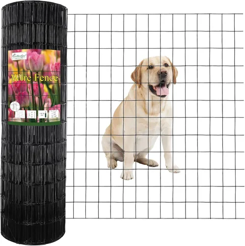 Miniatura 20 de FOREHOGAR Valla de alambre soldada con revestimiento de PVC negro de 24 pulgadas x 50 pies, 2 pulgadas x 3 pulgadas 16GA, rollo de cercado de borde