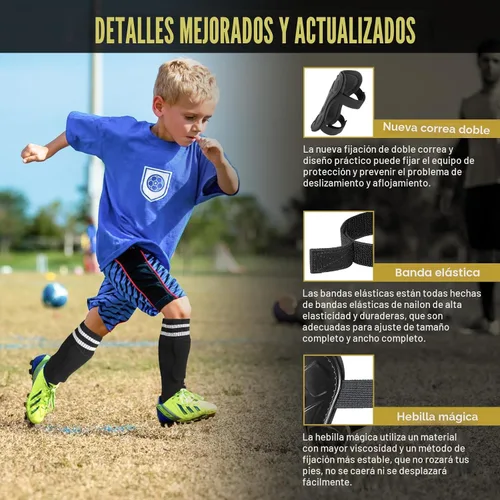 Miniatura 4 de Espinilleras de fútbol Geekism para niños jóvenes, niños pequeños, espinilleras protectoras de fútbol y mangas - Equipo de fútbol para niños de 3
